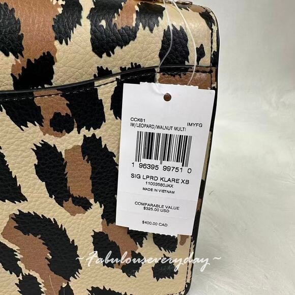 Coach Klare Crossbody Bag With Leopard Print And Signature Canvas CCK61 NWT - Picture 4 of 8